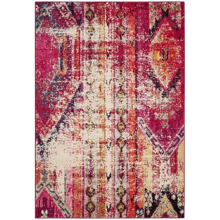 Safavieh 3 x 5 ft. Monaco Power Loomed Small Rectangle Area Rug, Magenta and Multi MNC222D-3